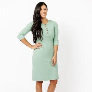 NEW maternity and nursing Mint Green Button-Front Dress